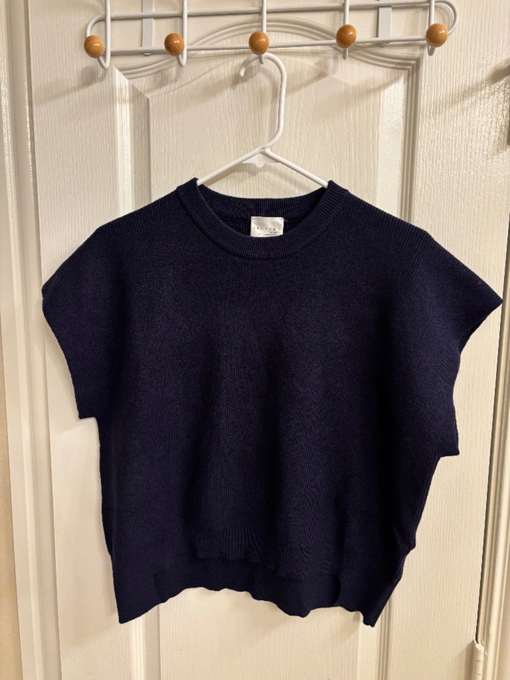 Women’s Anonyme Designers Navy Blue Knit Sweater Vest Made in Italy Size Medium